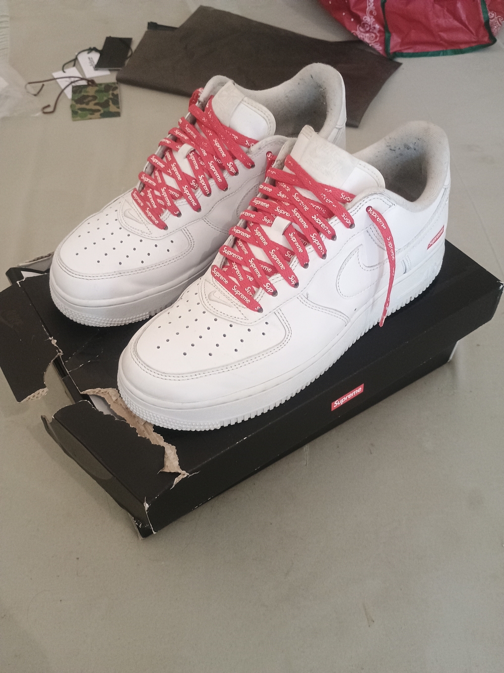 Supreme Af1 Air Force 1 Low White 9.5 Og All Used